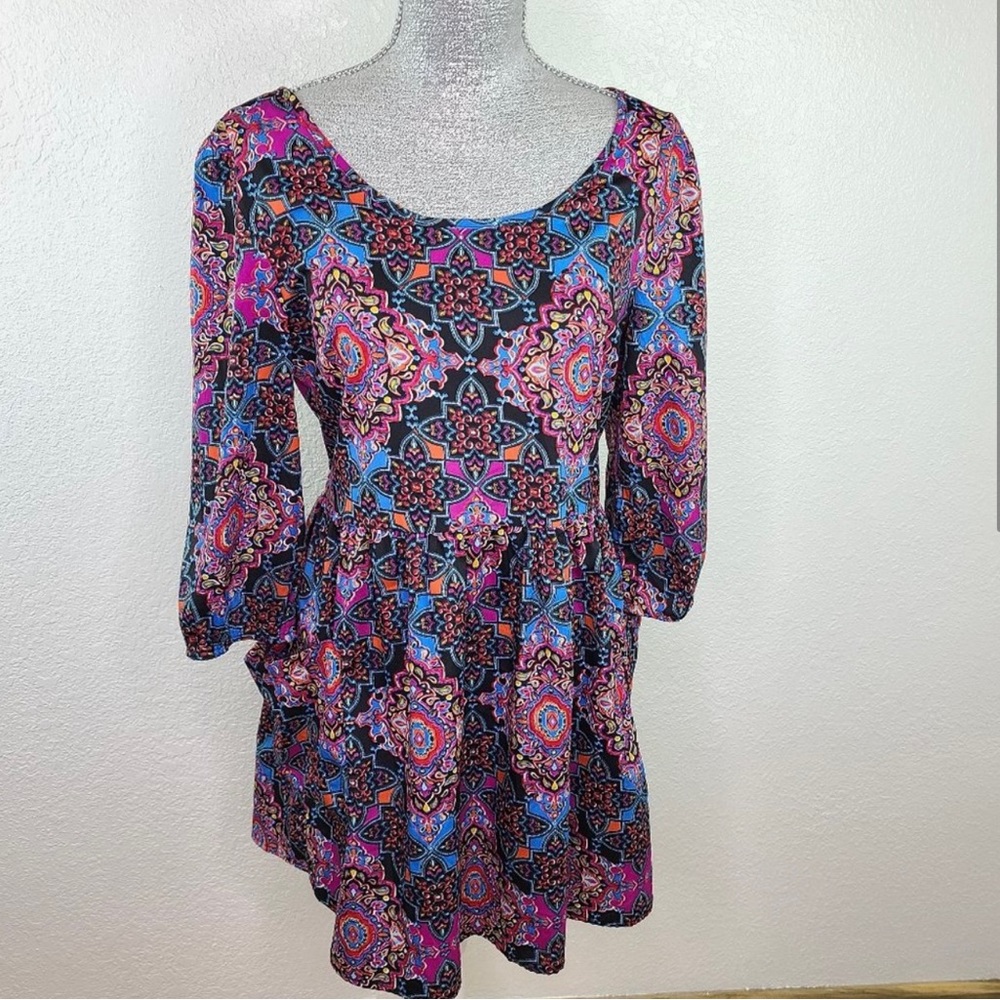 Band Of Gypsies Boho Paisley Mini Dress